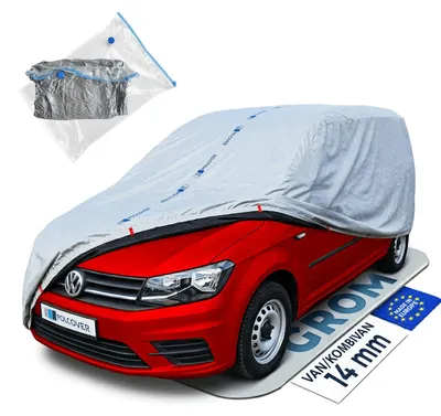 Produktbild von POLCOVER GROM 14 mm Autoabdeckung Hagelschutz Wasserdicht Atmungsaktiv Sonne, Staub, UV-Schutz L (451-470cm) Van/Kombivan Autoplane - Spezialisierter Schutz Autohülle Auto Winter & Sommer