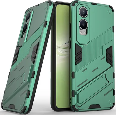 Image de Coque pour Oppo K12X Coque de protection antichoc hybride en PC TPU avec fonction stand Vert