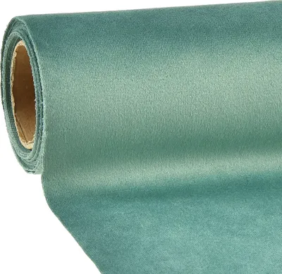 Produktbild von Samt Tischläufer Türkis Grün 28x270cm Festdeko Stoff