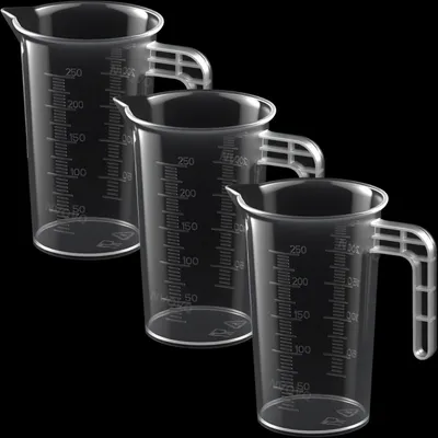 Produktbild von Messbecher 250ml, 3 Stück, Hitzebeständig, Kunststoff