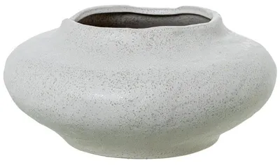 Runde Keramik-Tischvase, Weiß, 12 x 24 x 24 cm