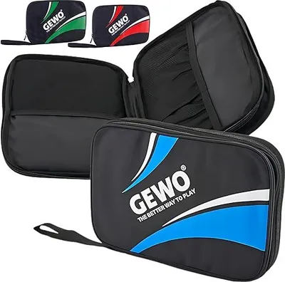 Produktbild von GEWO Tischtennisschlägerhülle Doppel Master für 2 Tischtennisschläger, 32 cm, schwarz-blau