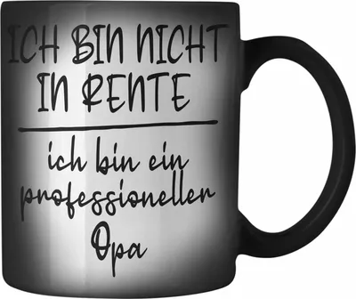 Produktbild von Trendation - Professioneller Opa Geschenk Rente Geschenkidee Farbwechsel Zauber-Tasse Grossvater (Schwarz)