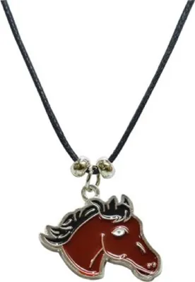Produktbild von Kette Pferdekopf, Tier Emaille Anhänger Modeschmuck Ketten emailliert Schmuck Pferd