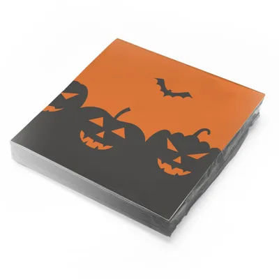 Produktbild von itenga 20x Serviette Halloween - Halloweenservietten - Kürbis - 30 x 30cm