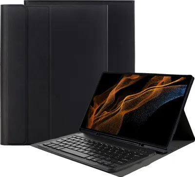 Image de Cazy Housse pour Tablette avec Clavier compatible avec Samsung Galaxy Tab S8 Ultra - Étui Clavier Bluetooth AZERTY - Noir