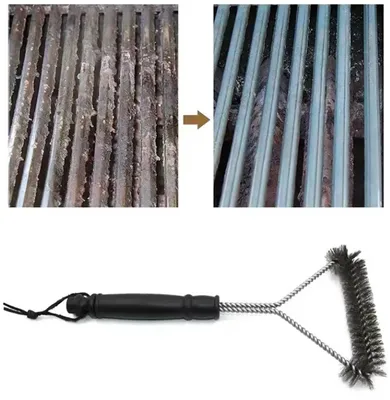 Productafbeelding van Stalen grillborstel – Grillborstel – Staal – 30 cm lang – Grillborstel – Barbecue-grillborstel – Schone barbecue – CHPN