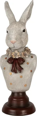 Immagine prodotto di Clayre & Eef figura decorativa coniglio 13x12x39 cm plastica grigia