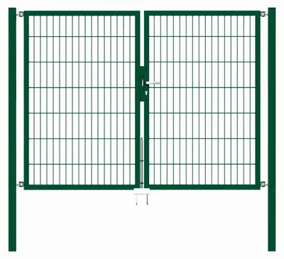Immagine prodotto di Alberts 648084 Cancello doppio Flexo con accessori, verde, larghezza 200 cm, altezza 140 cm