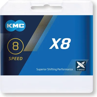 Produktbild von KMC Schaltungskette X8 Silber, 1/2' x 3/32', 114 Glieder, 7,3 mm, 8-fach, silber