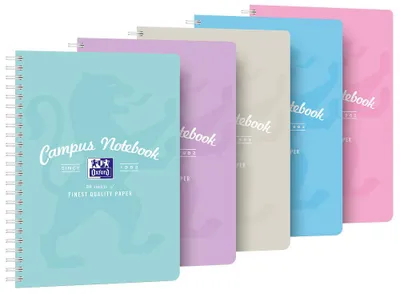 Zdjęcie produktu dla Kołozeszyt B5+ 80 kartek w kratkę Oxford Campus Pastel