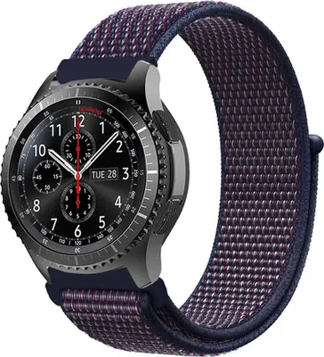 Produktbild von SYSTEM-S Armband 22 mm aus Nylon für Fitbit Versa 3 / Sense 2 / Sense / Versa Lite / Versa 2 / Versa Smartwatch in Blau