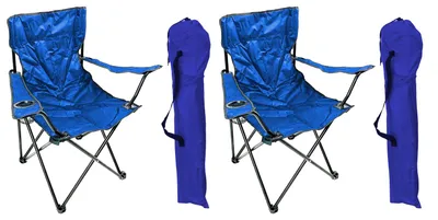 2er Anglersessel Regiestuhl Campingstuhl Getränkehalter Tasche Blau