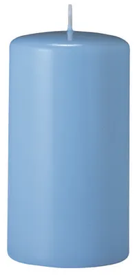 Produktbild von Flachkopf-Stumpenkerzen Blue Bell Hellblau 100 x Ø 90 mm, 4 Stück