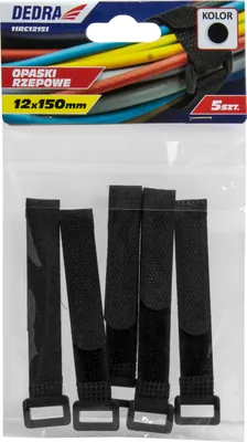 Immagine prodotto di Fasce velcro nere 16x310 mm, 5 pezzi