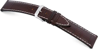 Produktbild von Happel Lederband Tupelo 22mm mokka mit Alligatorprägung
