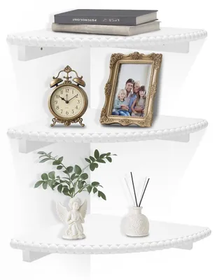 Productafbeelding van Omgoods - Set van 3 Wandplanken voor Hoekmontage, Wit