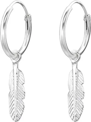 Produktbild von Feder Creolen Ohrringe Silber 925