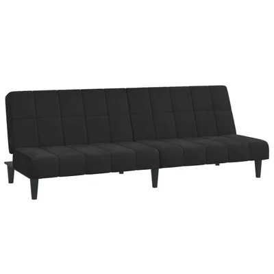 Produktbild von vidaXL Schlafsofa 2-Sitzer Schwarz Samt