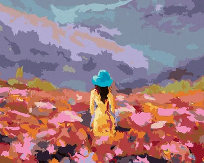 Zdjęcie produktu dla Zuty - Painting by Numbers - WOMAN IN A FLOWERFIELD, 40x50 cm, bez ramy i bez wyłączania płótna