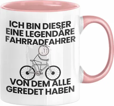 Produktbild von Fahrradfahrer Geschenk Tasse Lustige Geschenkidee Geburtstag für Fahrradfahrer Ich Bin Dieser Legendäre Fahrradfahrer Von Dem Alle Geredet Haben Kaffee-Becher (Rosa)
