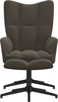 Produktbild von Cloris Designermöbel Relaxsessel mit Hocker Dunkelgrau Samt - 2026Neu850349 - Fernseh- & Relaxsessel