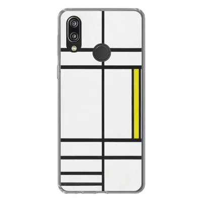 Produktbild von MuchoWow® Handyhülle Schutzhülle Hülle für Huawei P20 Lite (2020) Komposition in Weiß, Rot und Gelb - Piet Mondrian Silikon Softcase Handy Hülle - Kartenhalter