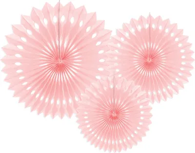Immagine prodotto di 3 ventagli di carta velina rosa cipria