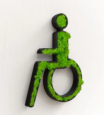 Produktbild von Behindertengerecht WC Türschild Moos Klo Schild Toiletten Toilettenschild Selbstklebend Gäste WC Moosbild Schwarz