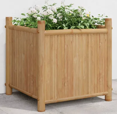Produktbild von Design Pflanzkübel 40x40x40 cm Bambus, Gabionen 2024 Neu