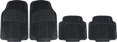 Produktbild von HEYNER® Auto Gummifußmatte 4er-Set schwarz Universal zuschneidbar Gummimatten Gummi-Fußmatten Gummi mit Haltenoppen Fahrer Beifahrer vorne hinten