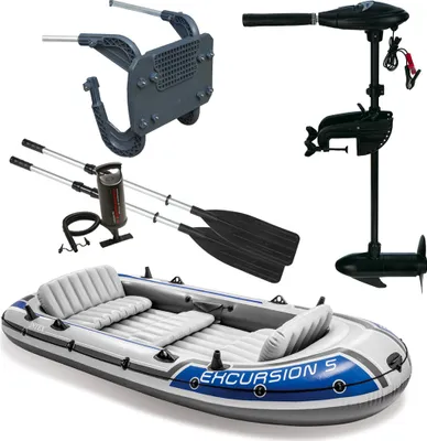 Produktbild von INTEX - Schlauchboot - Excursion 5 SET inkl. + 68631 Außenbordmotor + 68624NP Befestigung