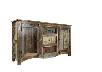 Immagine prodotto di MASSIVMOEBEL24 | Credenza in legno riciclato 150x38x85 laccato multicolore NATURE OF SPIRIT #05