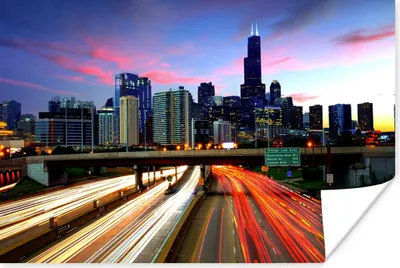 Produktbild von MuchoWow® Poster Stadt - Verkehr - USA 180x120 cm - Fotoplakat