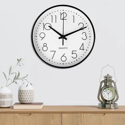 Image de Horloge murale classique de 20 cm, blanche, silencieuse, écologique