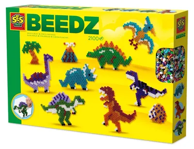 Obrázok produktu pre Sada na tvorbu obrázkov Beedz – Motívy dinosaurov, 2100 kusov, plast, viacfarebná