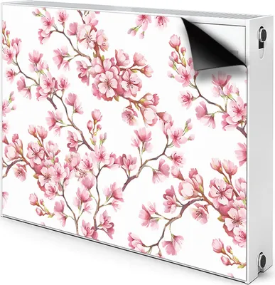 Produktbild von Magnet Heizkörperverkleidung Heizkörper-Abdeckung Heizung Heizkörper 100x60 cm  - Pinke Blumen