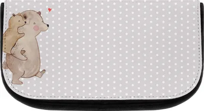 Produktbild von Mr. & Mrs. Panda Necessaire Papa Bär - Grau Pastell - Geschenk, Vatertag, Schminktasche, Kosmetiktasche, Make-Up Tasche, kosmetiktäschchen, Geburtstag, Organizer
