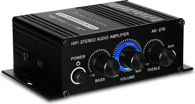Obrázek produktu pro AK270 Mini Audio 2kanálový stereofonní výkonový zesilovač Přenosný zesilovač Reproduktor s AUX vstupem pro auto a domácí použití