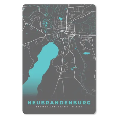 Produktbild von MuchoWow® Mauspad Mousepad Deutschland - Blau - Neubrandenburg - Stadtplan - Karte 40x60 cm - Mousepads - Maus Mat - Pad - Mausunterlage - Schreibtisch Accesoire