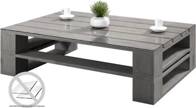 Produktbild von Lermowood Palettenmöbel Mp Couchtisch 80 x 80 x 30 cm Grau | Europaletten Indoor und Outdoor Lounge Gartenmöbel Holz Gartenmöbel Set Lounge Möbel Terrasse Balkon Loft Stil Paletten
