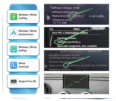 Obrázek produktu pro Bezdrátový modul CarPlay, dotykový displej, podpora více jazyků, 7 palců – MHIG DEV