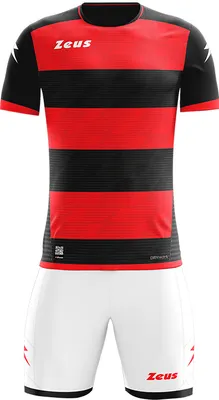 Produktbild von S/M|Zeus Icon Teamwear Set Trikot mit Shorts rot schwarz