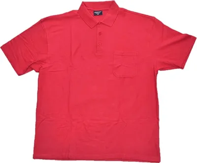 Produktbild von Übergrößen Tolles Basic Poloshirt Piqué DOWNLOAD Rot Brusttasche 6XL