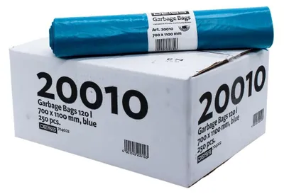 Produktbild von DEISS Abfallsäcke 120 Liter Typ 60, 20010, blau | Karton (10 Rollen)