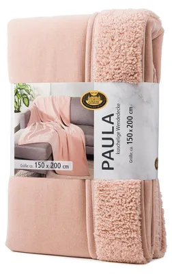 Produktbild von GÖZZE Decke PAULA altrosa BH 150x200 cm rosa Wohndecke Kuscheldecke