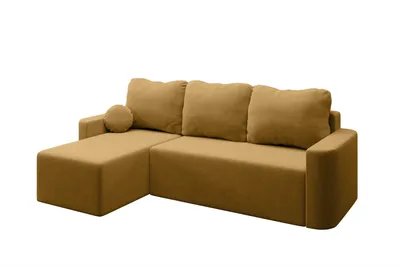 Produktbild von AX LIVING Modern Whimple 3 Sitz Sofa mit Schlaffunktion 240 cm in Senfgelb