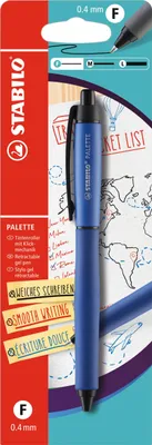 Produktbild von Tintenroller mit Druckmechanik - STABILO PALETTE in blau - Strichbreite F (0,4 mm) - Einzelstift - Schreibfarbe blau