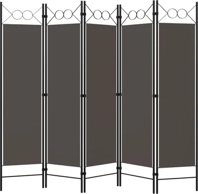Produktbild von vidaXL 5-tlg. Raumteiler Anthrazit 200 x 180 cm