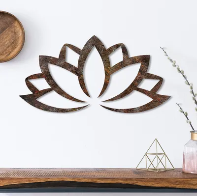 Immagine prodotto di Wallity, Rusty Lotus, Accessorio decorativo da parete in metallo, Antico, CORPO IN METALLO, 35 x 60 cm